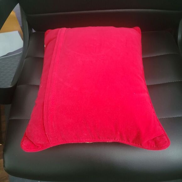 Christmas Holiday Needlepoint pillow red santa snowman candy cane present happy - Picture 8 of 12